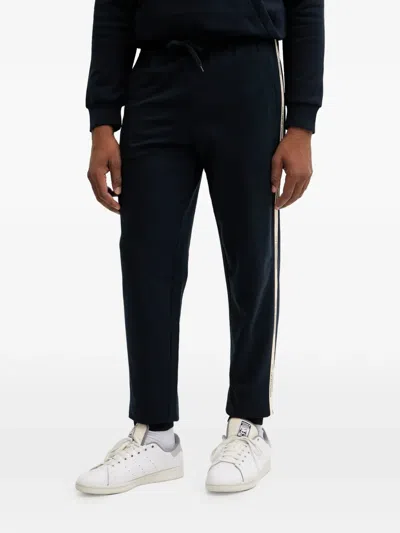 Ea7 Logo Stripe Trousers In Blue