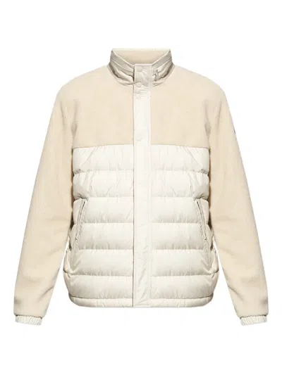 Moncler Mistral High Collar Quilted Zip Pockets Coat In Multi