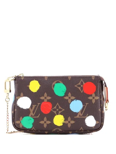 Pre-owned Louis Vuitton Pochette Accessoires Yayoi Kusama Painted Dots Monogram Canvas Mini Clutch Bag In Multi