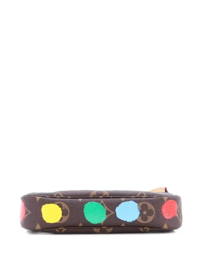 Pre-owned Louis Vuitton Pochette Accessoires Yayoi Kusama Painted Dots Monogram Canvas Mini Clutch Bag In Multi