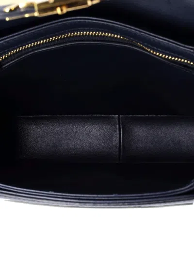 Pre-owned Celine Triomphe Shoulder Bag Canvas With Leather Teen Crossbody Bag In Blue