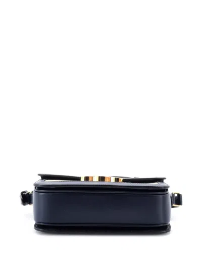 Pre-owned Celine Triomphe Shoulder Bag Canvas With Leather Teen Crossbody Bag In Blue