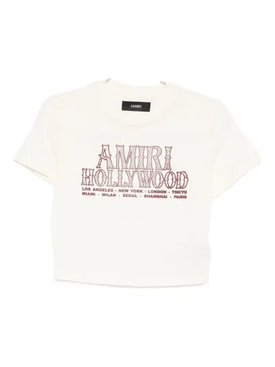 Amiri Graphic Print Crew Neck Short Sleeve Top In White
