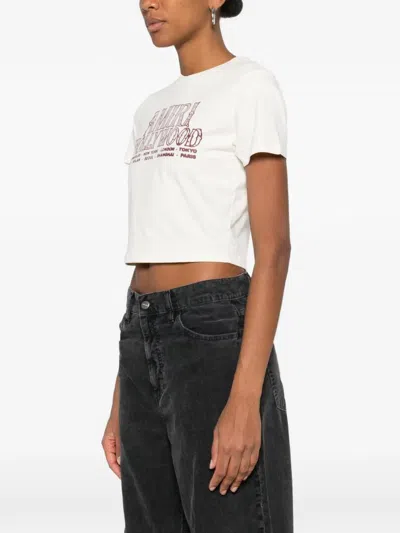 Amiri Graphic Print Crew Neck Short Sleeve Top In White