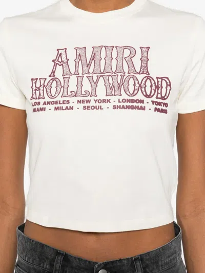 Amiri Graphic Print Crew Neck Short Sleeve Top In White