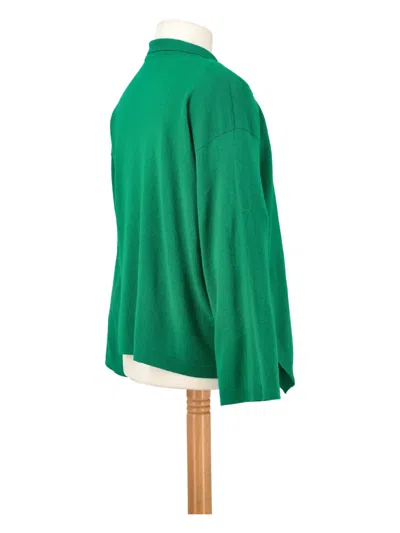 Pre-owned Vintage Cashmere Polo Sweater In Green