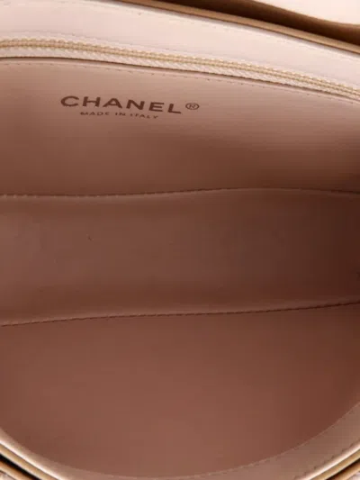 Pre-owned Chanel Cc Chain Flap Quilted Calfskin Small Shoulder Bag In Neutral