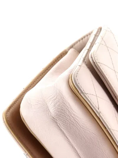 Pre-owned Chanel Cc Chain Flap Quilted Calfskin Small Shoulder Bag In Neutral