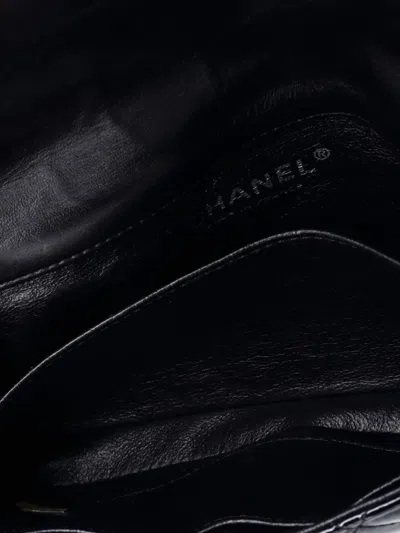 Pre-owned Chanel Classic Single Flap Bag Quilted Patent Extra Mini Crossbody Bag In Black