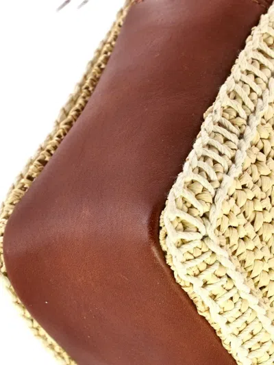 Pre-owned Saint Laurent Lou Camera Bag Woven Raffia Small Crossbody Bag In Brown