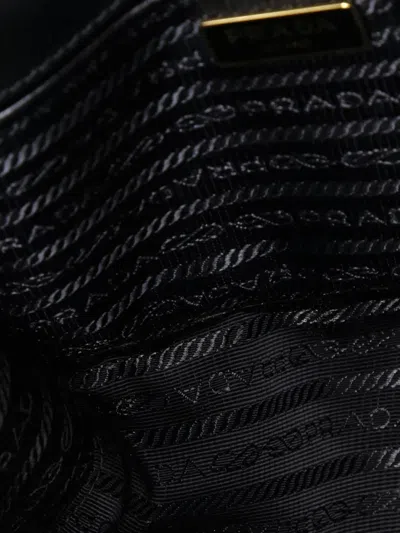 Pre-owned Prada Chain Flap Bag Saffiano Leather Small Crossbody Bag In Black