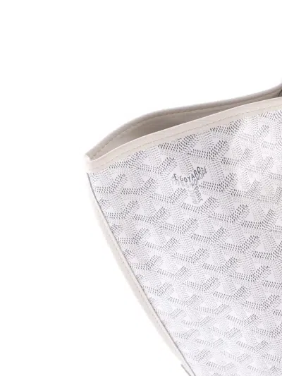 Pre-owned Goyard Anjou Reversible Printed Coated Canvas Pm Tote Bag In White