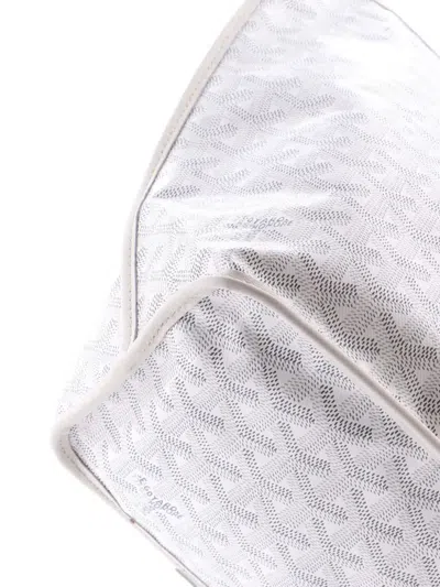 Pre-owned Goyard Anjou Reversible Printed Coated Canvas Pm Tote Bag In White