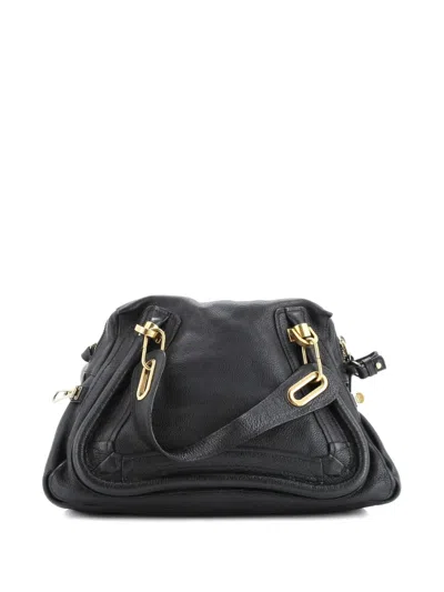 Pre-owned Chloé Paraty Top Handle Bag Leather Medium Satchel In Black