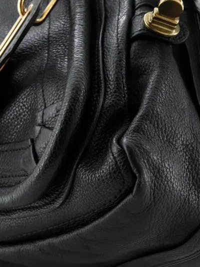 Pre-owned Chloé Paraty Top Handle Bag Leather Medium Satchel In Black