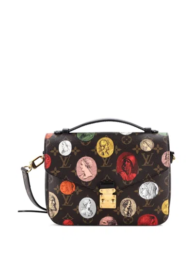 Pre-owned Louis Vuitton Pochette Metis Limited Edition Fornasetti Cameo Monogram Canvas Crossbody Bag In Brown