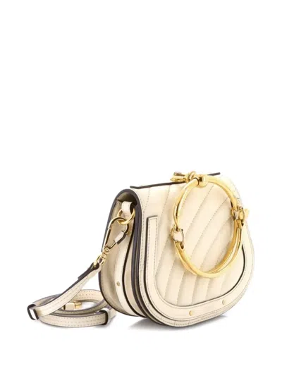 Pre-owned Chloé Nile Quilted Leather Small Crossbody Bag In Neutral
