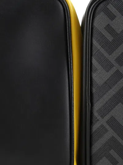 Pre-owned Fendi Forever Multi Pouch Zucca Coated Canvas And Leather With Nylon Belt Bag In Black