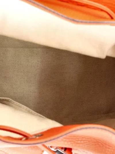 Pre-owned Gucci Bamboo Tassel Leather Medium Backpack In Orange