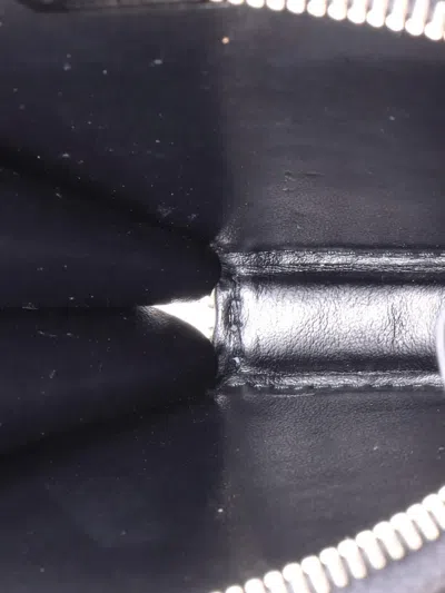 Pre-owned Prada Round Pouch Bag With Chain Brushed Leather Mini Crossbody Bag In Black