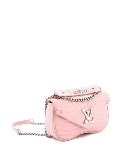 Pre-owned Louis Vuitton New Wave Chain Bag Quilted Leather Mm Crossbody Bag In Pink