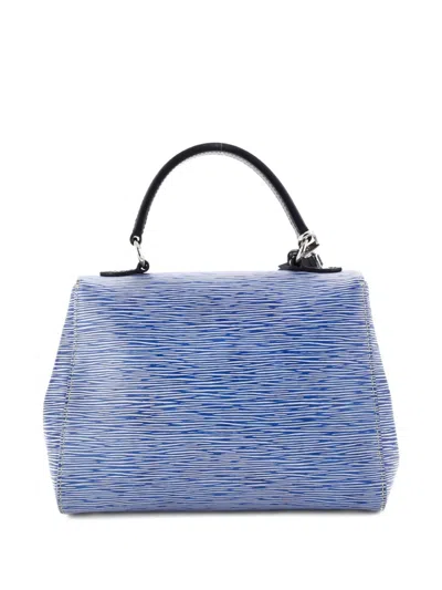 Pre-owned Louis Vuitton Cluny Top Handle Bag Epi Leather Bb Satchel In Blue