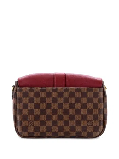 Pre-owned Louis Vuitton Clapton Handbag Damier And Leather Pm Crossbody Bag In Red