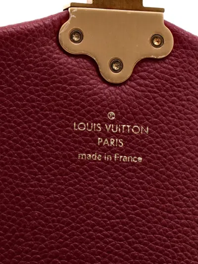 Pre-owned Louis Vuitton Clapton Handbag Damier And Leather Pm Crossbody Bag In Red