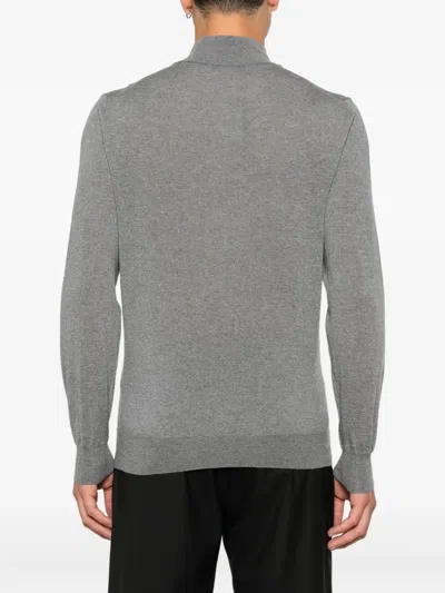 Canali Donegal Quarter Zip Sweater In Gray