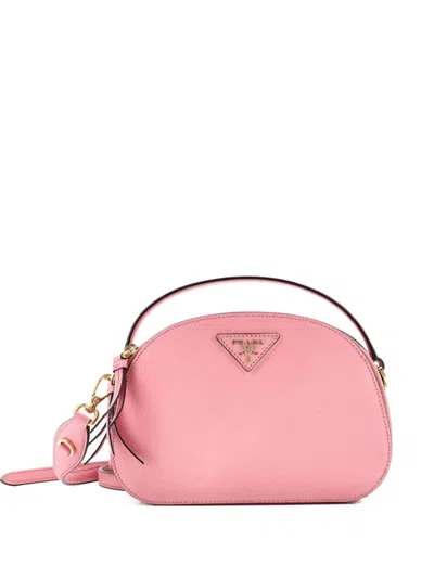 Pre-owned Prada Odette Top Handle Bag Saffiano Leather Small Shoulder Bag In Pink