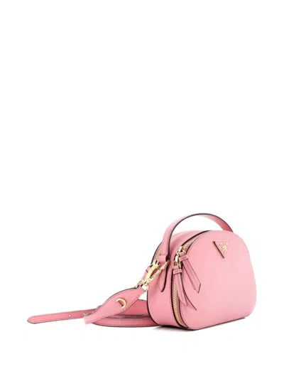 Pre-owned Prada Odette Top Handle Bag Saffiano Leather Small Shoulder Bag In Pink