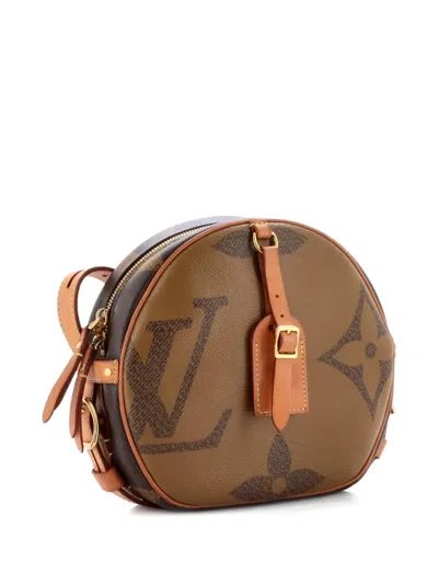 Pre-owned Louis Vuitton Boite Chapeau Souple Bag Reverse Monogram Giant Shoulder Bag In Brown