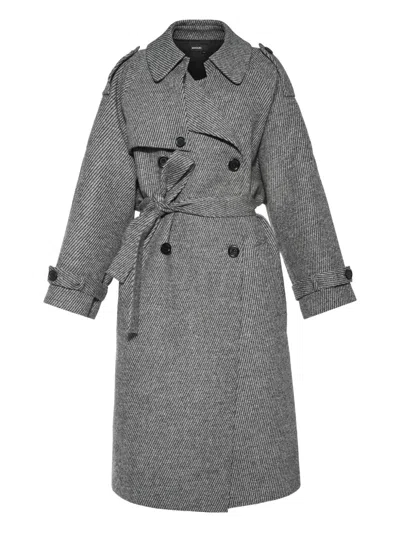 Anouki Belted Coat In Gray
