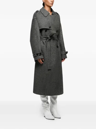 Anouki Belted Coat In Gray