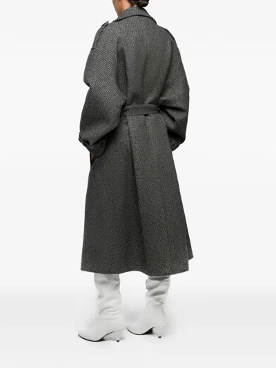 Anouki Belted Coat In Gray