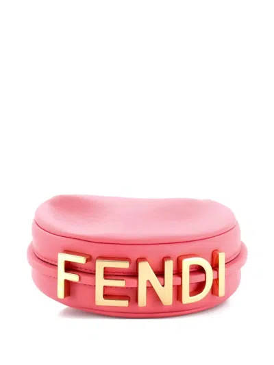 Pre-owned Fendi Graphy Bag Leather Nano Hobo Bag In Pink