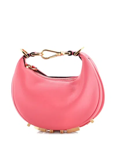 Pre-owned Fendi Graphy Bag Leather Nano Hobo Bag In Pink