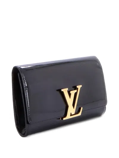 Pre-owned Louis Vuitton Louise Patent East West Clutch Bag In Black