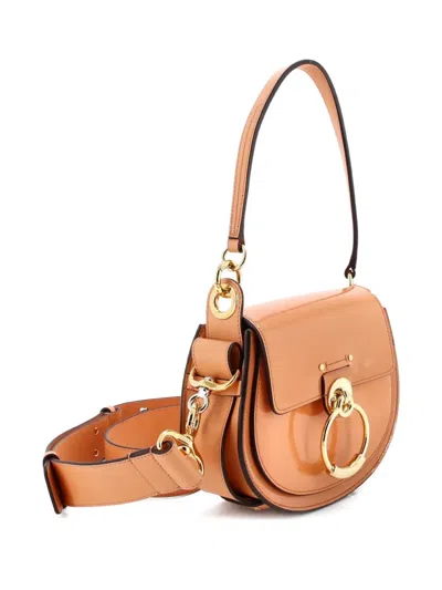 Pre-owned Chloé Tess Bag Leather Small Shoulder Bag In Orange