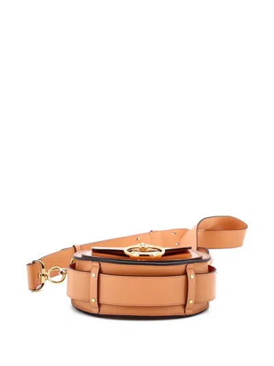 Pre-owned Chloé Tess Bag Leather Small Shoulder Bag In Orange