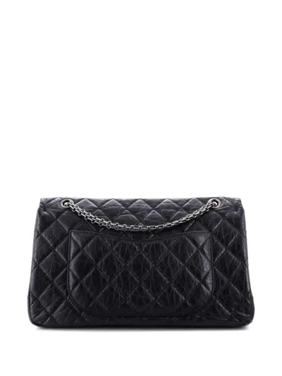 Pre-owned Chanel Reissue 2.55 Flap Bag Quilted Aged Calfskin 227 Shoulder Bag In Black