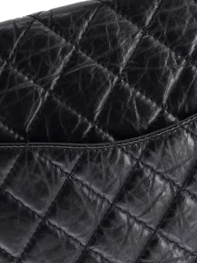 Pre-owned Chanel Reissue 2.55 Flap Bag Quilted Aged Calfskin 227 Shoulder Bag In Black