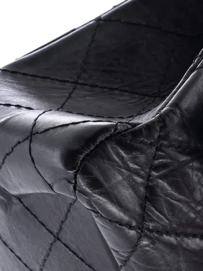 Pre-owned Chanel Reissue 2.55 Flap Bag Quilted Aged Calfskin 227 Shoulder Bag In Black