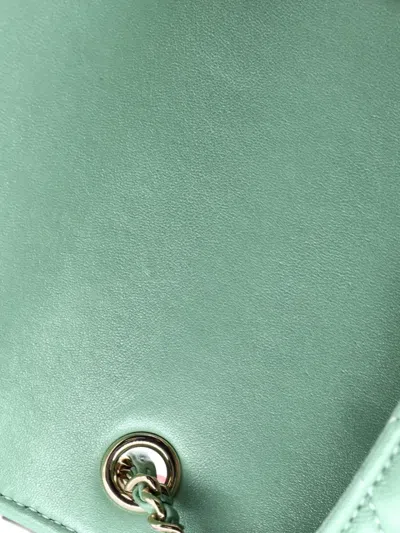 Pre-owned Chanel Candy Heart Flap Bag Quilted Lambskin Mini Shoulder Bag In Green