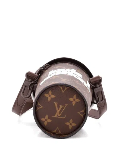 Pre-owned Louis Vuitton Coffee Cup Convertible Pouch Everyday Signature Vintage Monogram Canvas Crossbody Bag In Brown