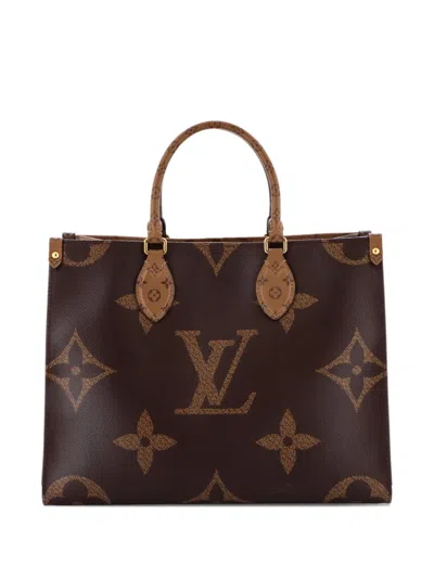 Pre-owned Louis Vuitton Onthego Reverse Monogram Giant Mm Tote Bag In Brown