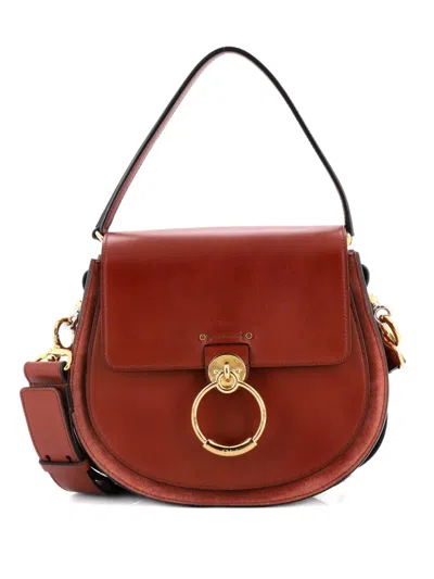 Pre-owned Chloé Tess Bag Leather Large Crossbody Bag In Brown