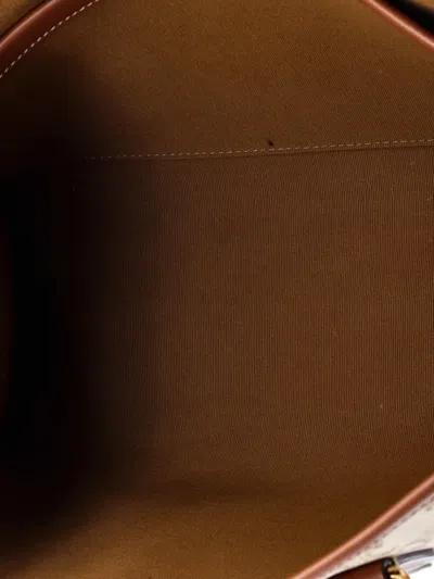 Pre-owned Celine Horizontal Cabas Triomphe Coated Canvas Mini Tote Bag In Neutral