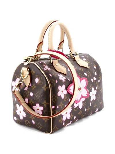 Pre-owned Louis Vuitton X Takashi Murakami Speedy Handbag Limited Edition Cherry Blossom Monogram 25 Satchel In Multi