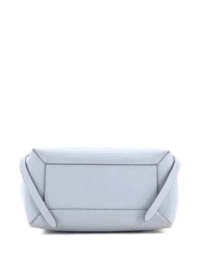 Pre-owned Celine Belt Bag Textured Leather Micro Satchel In Blue